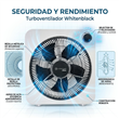 Turboventilador de Mesa Whitenblack WBTWB12 12" 55W Circulador de Aire de 3 Velocidades